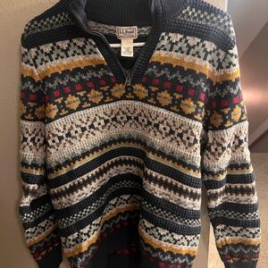 LL Bean men's size S Fair Isle sweater